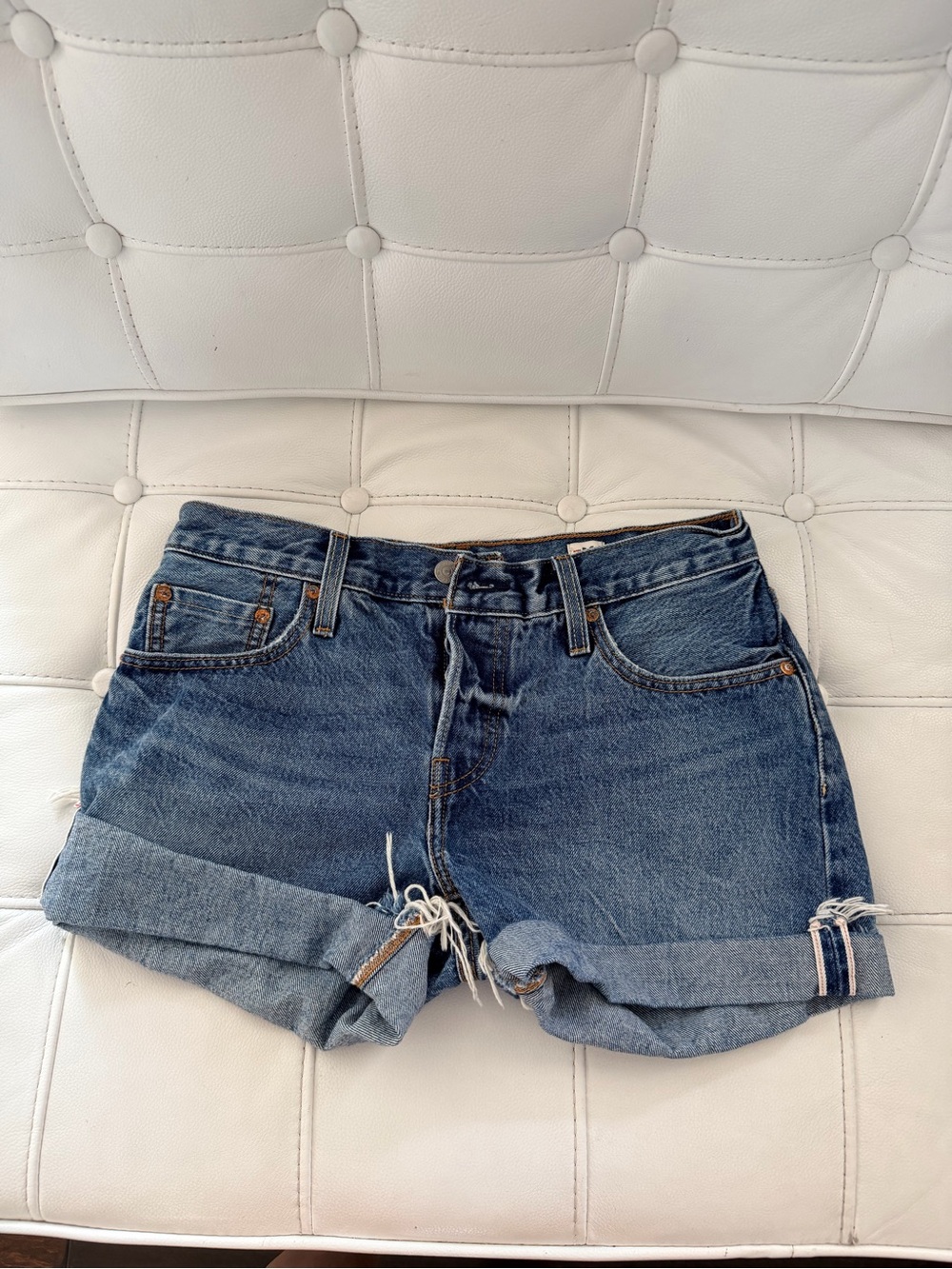 "Levi's 501CT, Selvedge White Oak Cone Denim, Button Fly Shorts, Size 26